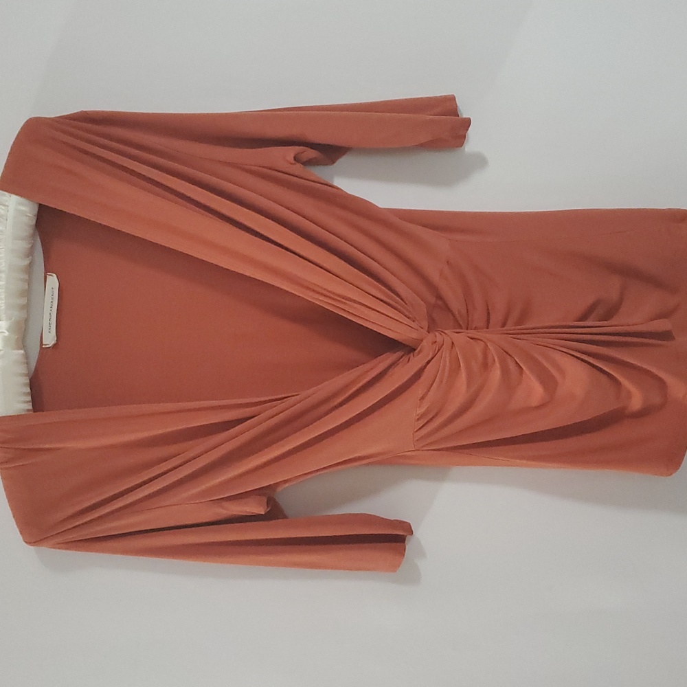 Americanknit Orange Draped V-Neck Top Size Medium NWOT